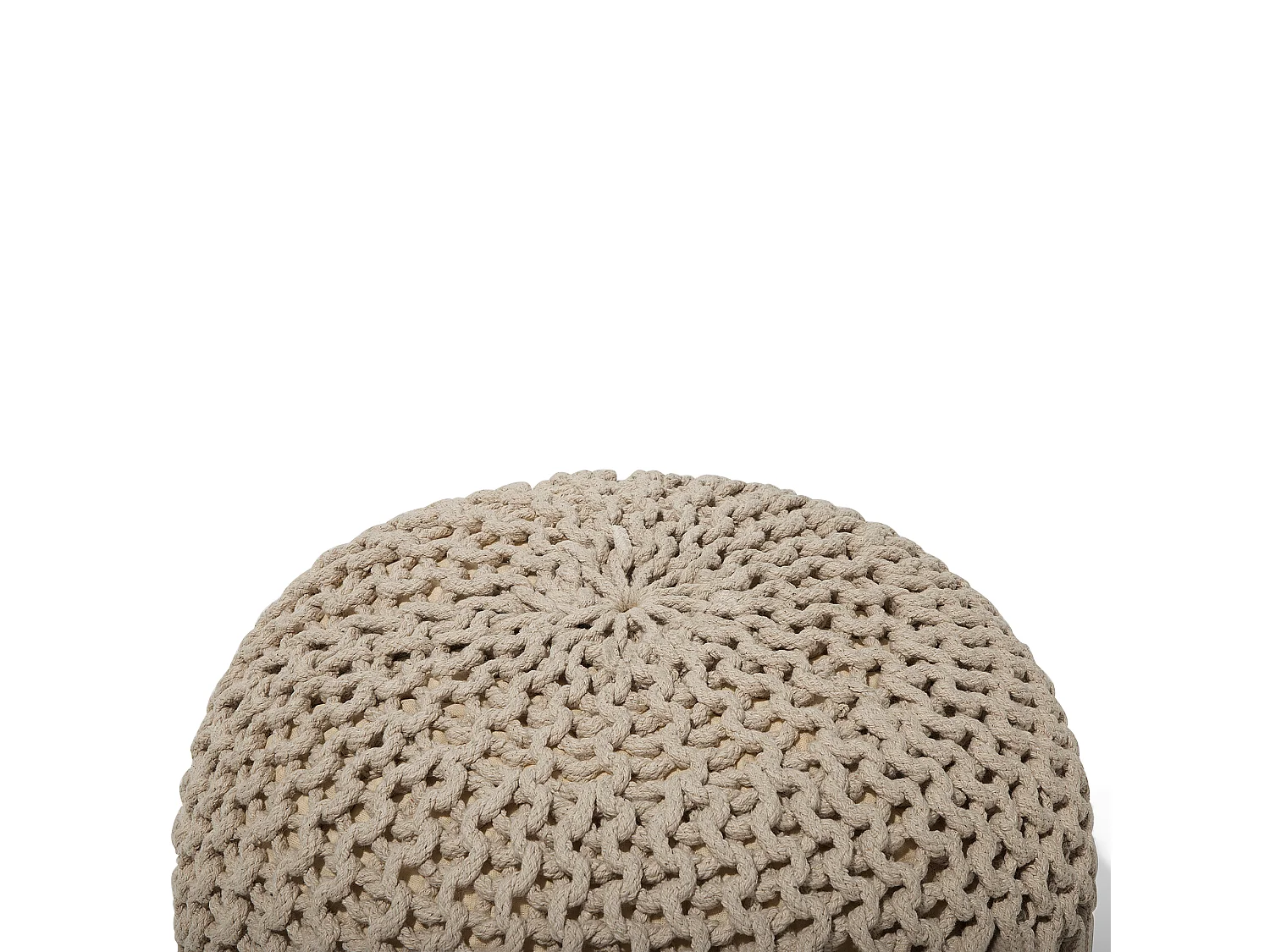 Pouf CONRAD Coton Beige clair 50 cm 50 cm 35 cm