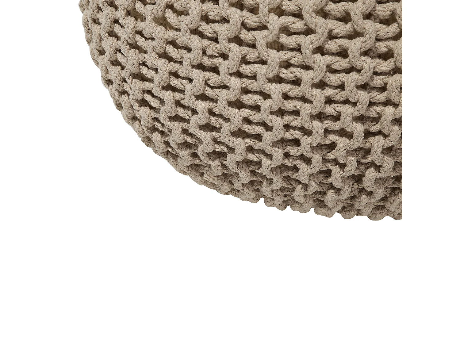 Pouf CONRAD Coton Beige clair 50 cm 50 cm 35 cm