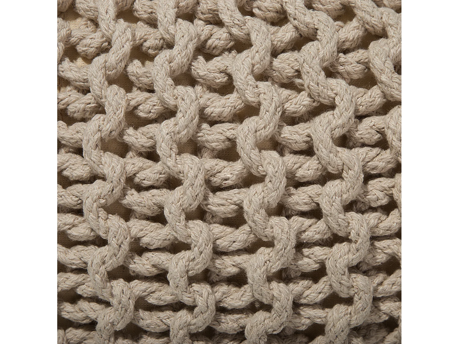 Pouf CONRAD Coton Beige clair 50 cm 50 cm 35 cm