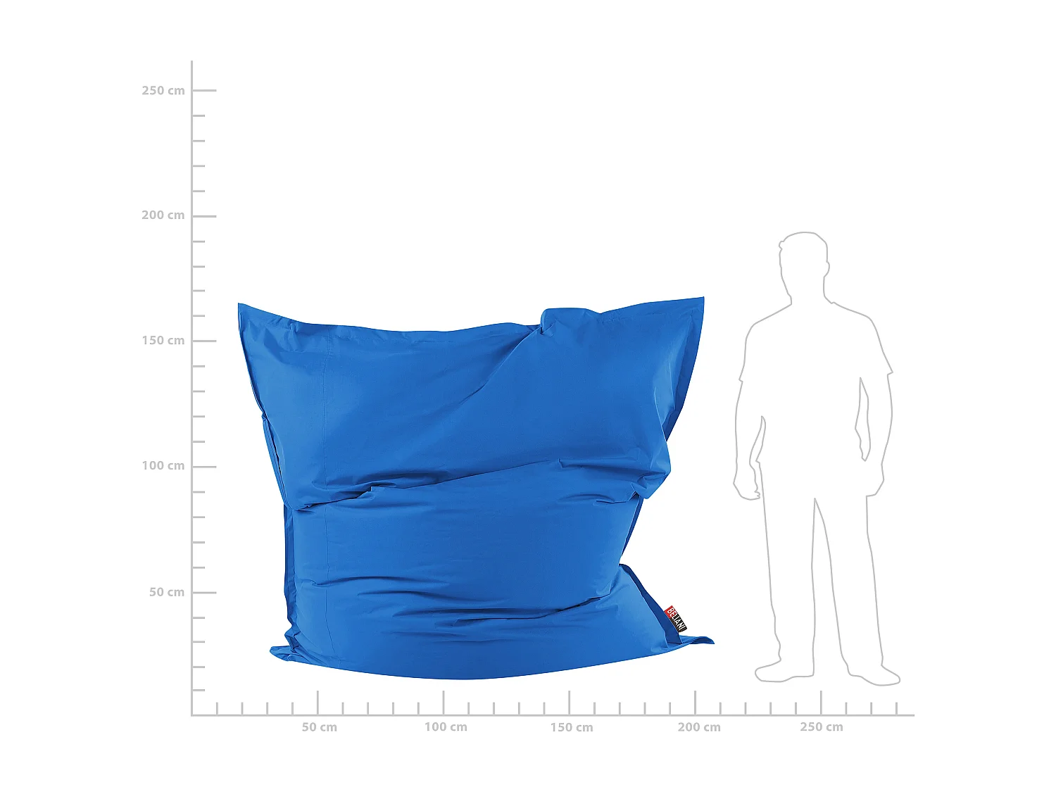 Pouf poire 600 L FUZZY 180 cm 230 cm Bleu foncé