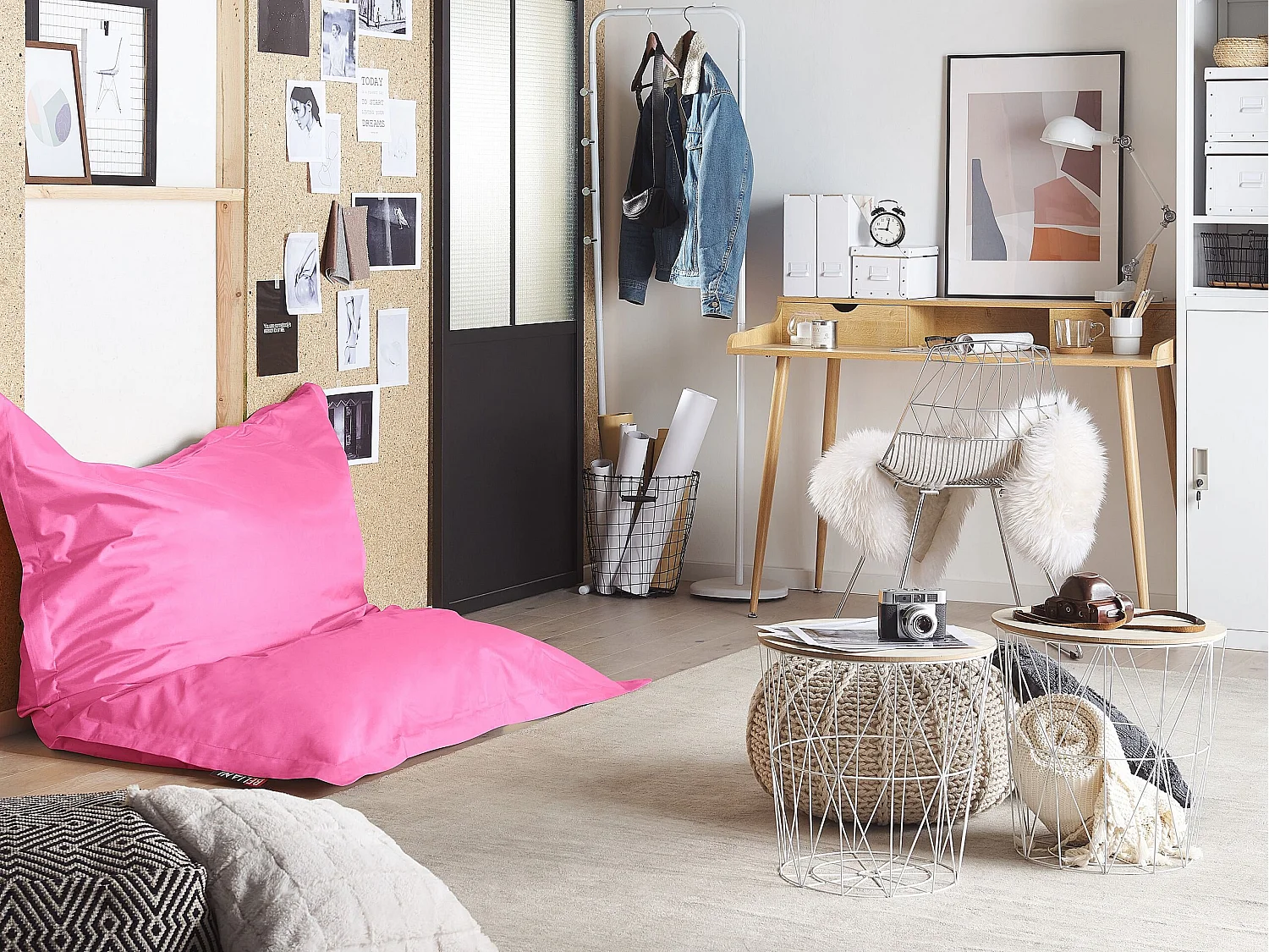 Praktisches, lustiges Sitzkissen Polsterbezug EPS Kugel 140x180 cm rosa Fuzzy