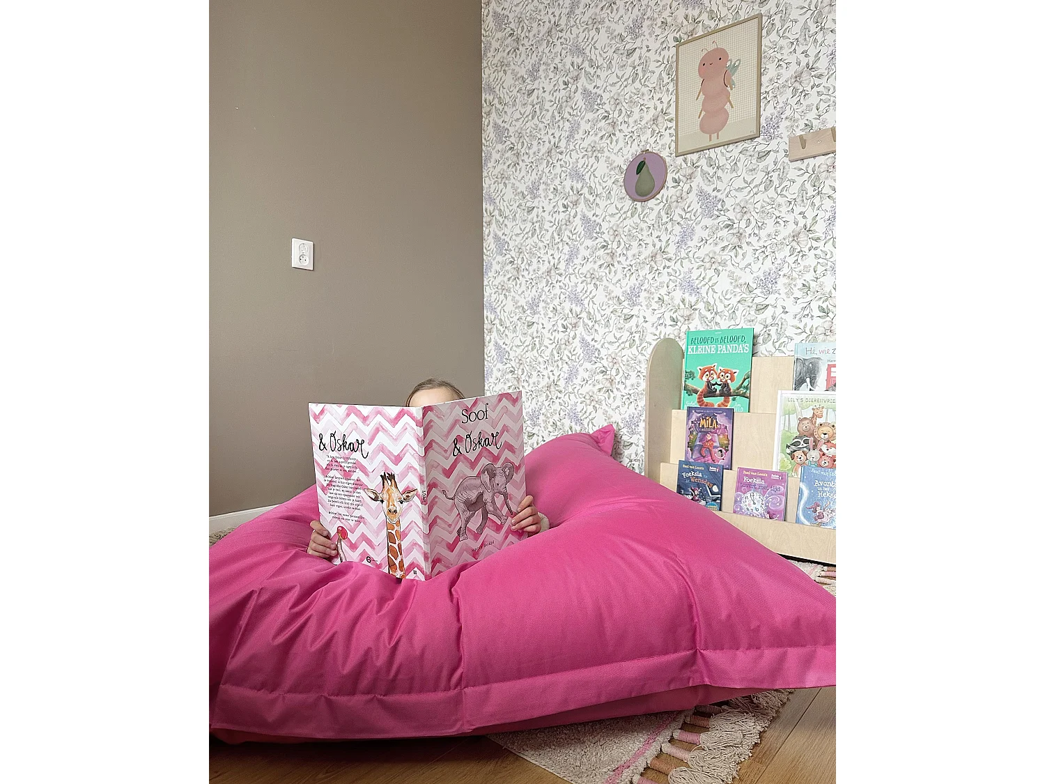 Bean Bag 300 L FUZZY 140 cm 180 cm Fuchsia Pink