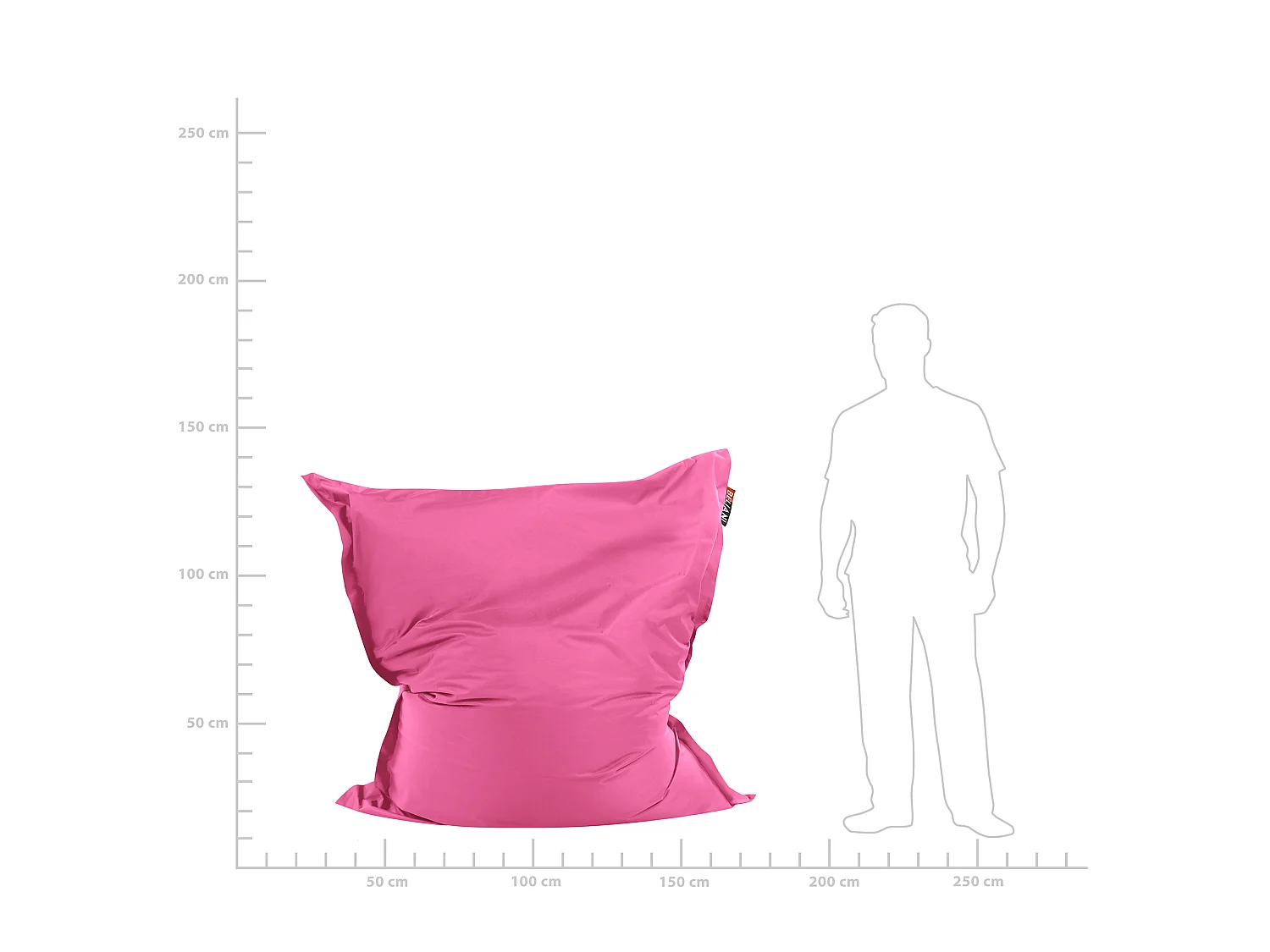 Sitzsack 300 L FUZZY 140 cm 180 cm Fuchsia