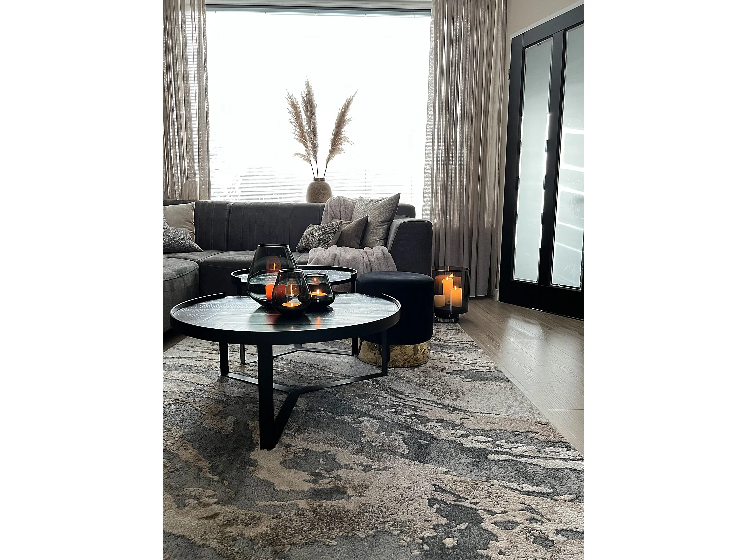 Pouf SOPHIA Samtstoff Schwarz 39 cm 39 cm 40 cm