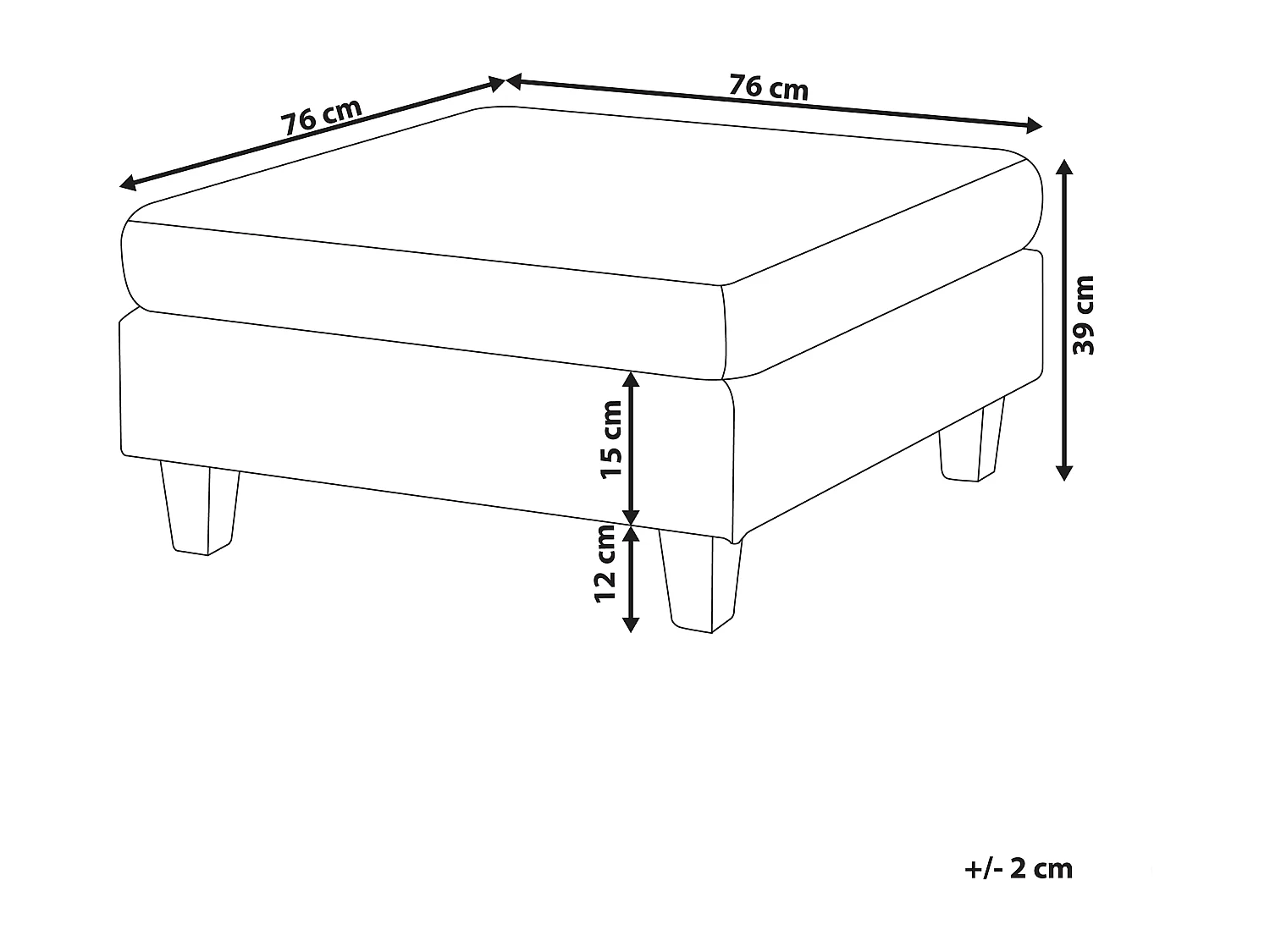 Ottoman FEVIK Tissu Gris foncé