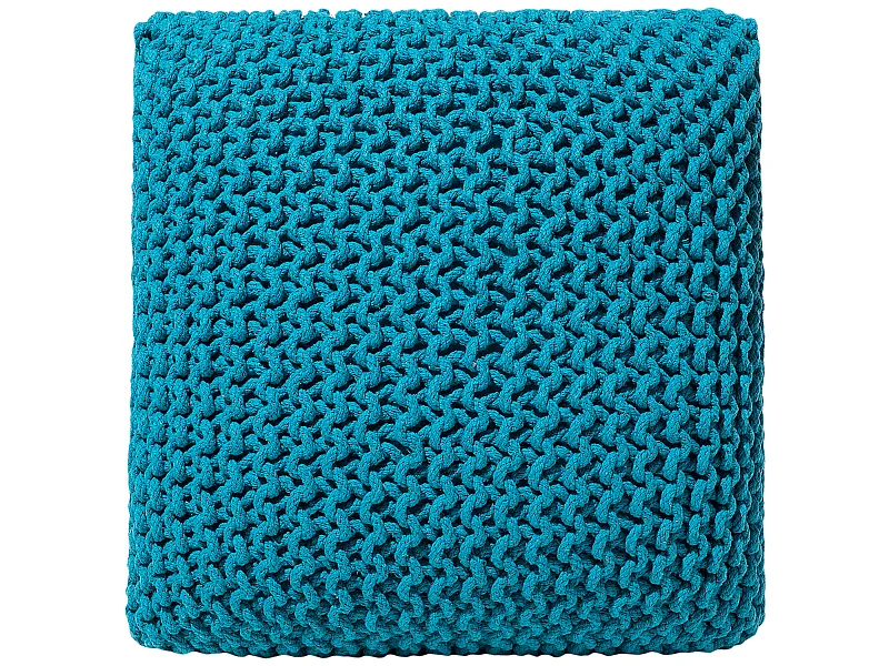 Pouf CONRAD Coton Bleu azur