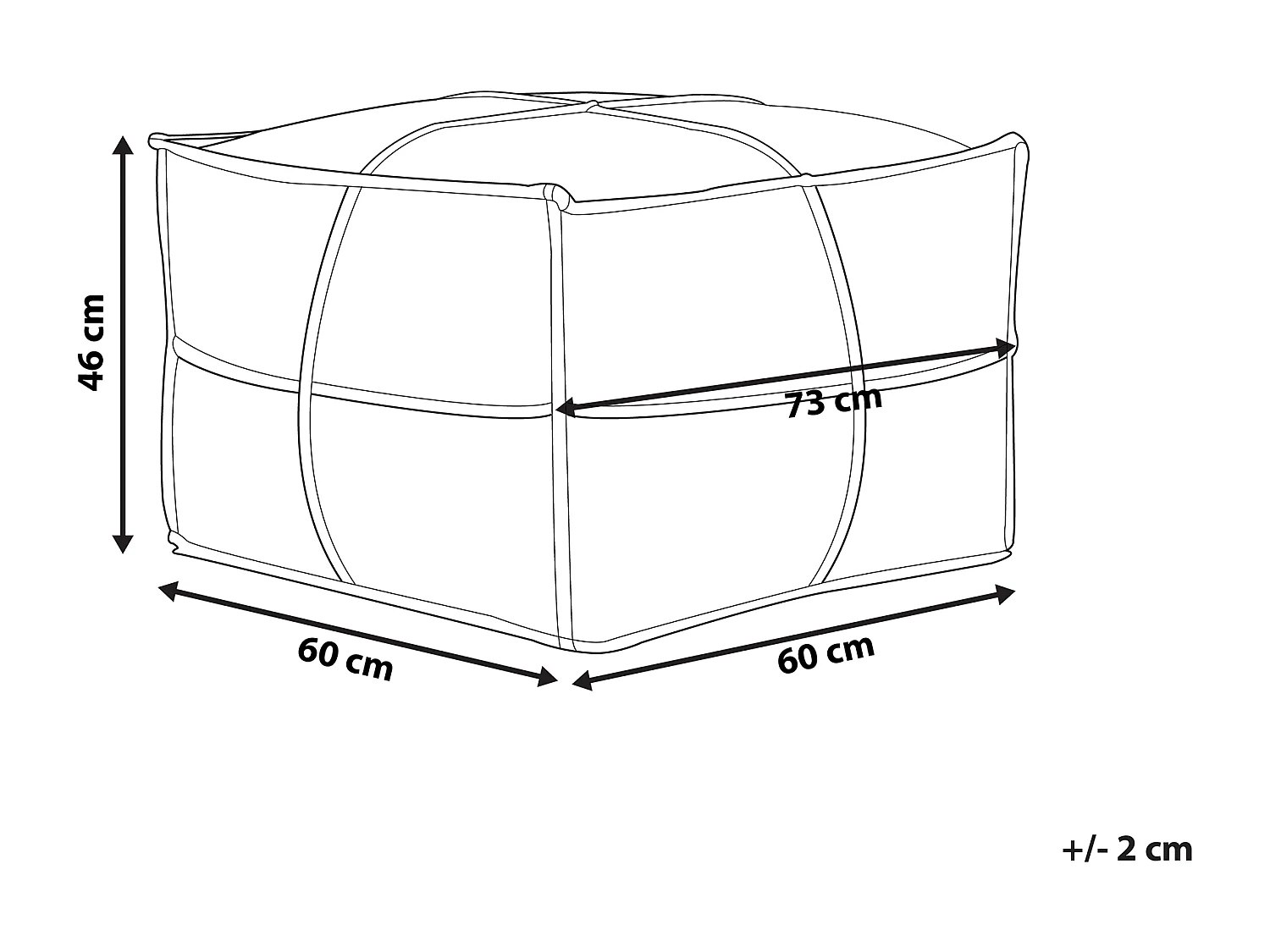 Pouf aus Kunststoffleder in Braun 60 x 45 cm Bori