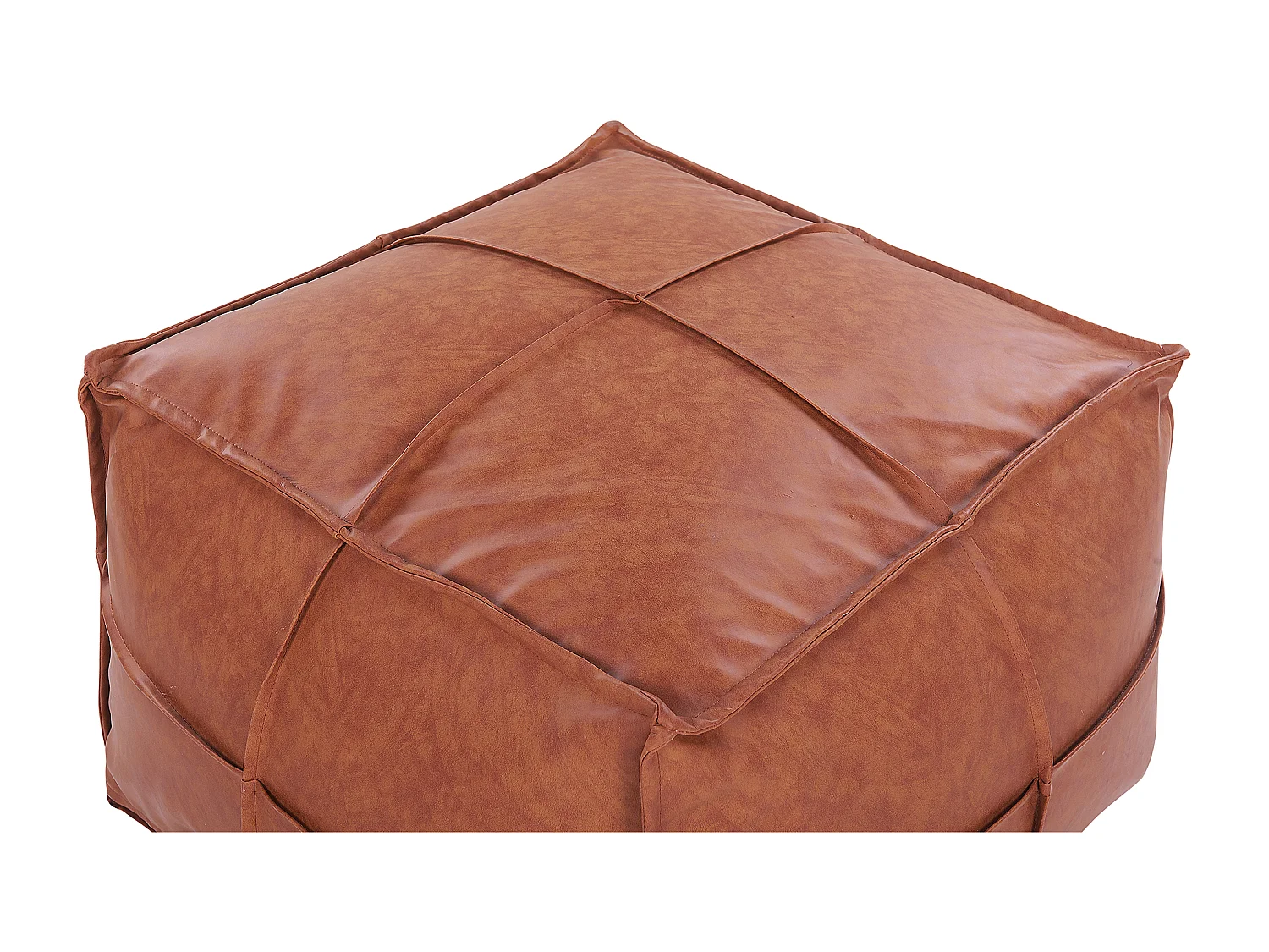 Pouf aus Kunststoffleder in Braun 60 x 45 cm Bori