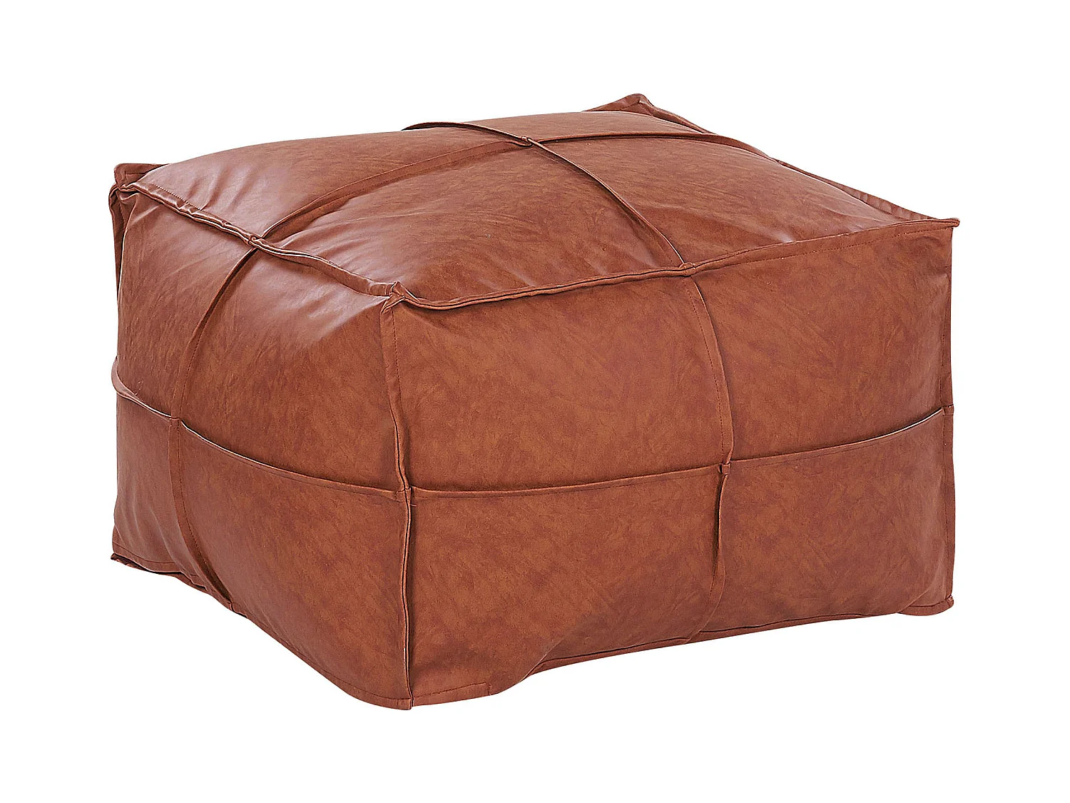 Pouf BORI Cuir PU Marron