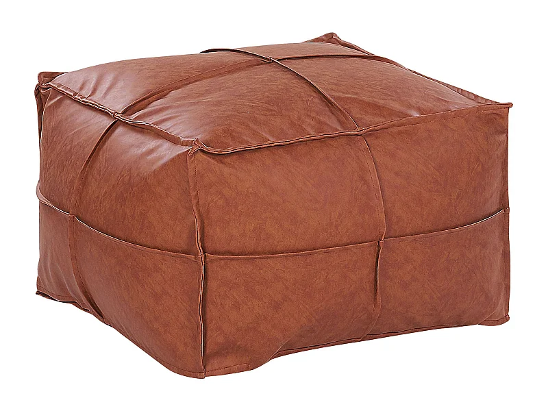 Puf BORI Piel sintética Marrón 73 cm 73 cm 46 cm