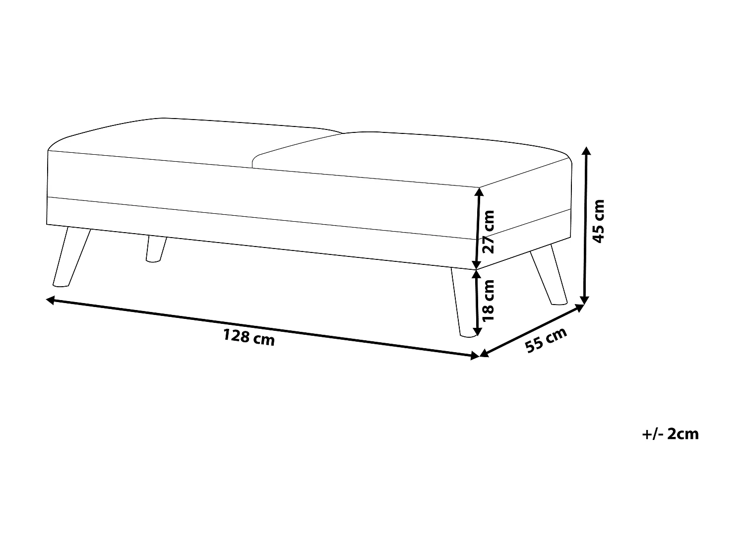 Ottomana FLORLI Tessuto Nero