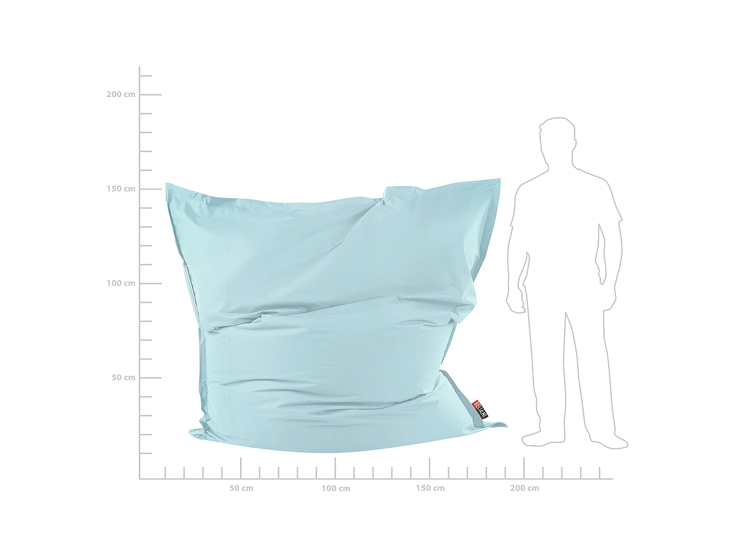 Bean Bag 600 L FUZZY 180 cm 230 cm Light Blue