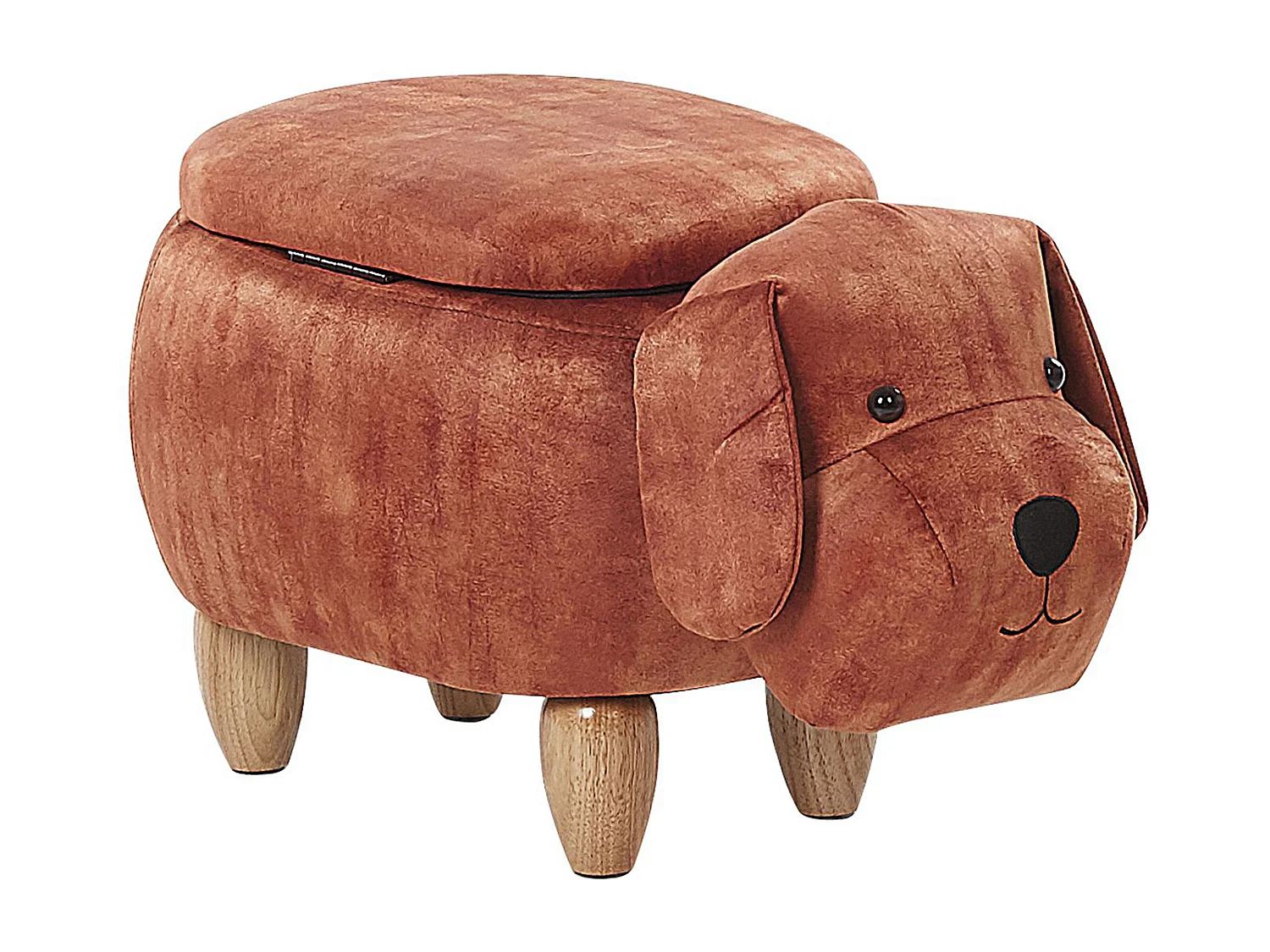 Repose-pied DOGGY Marron doré Velours