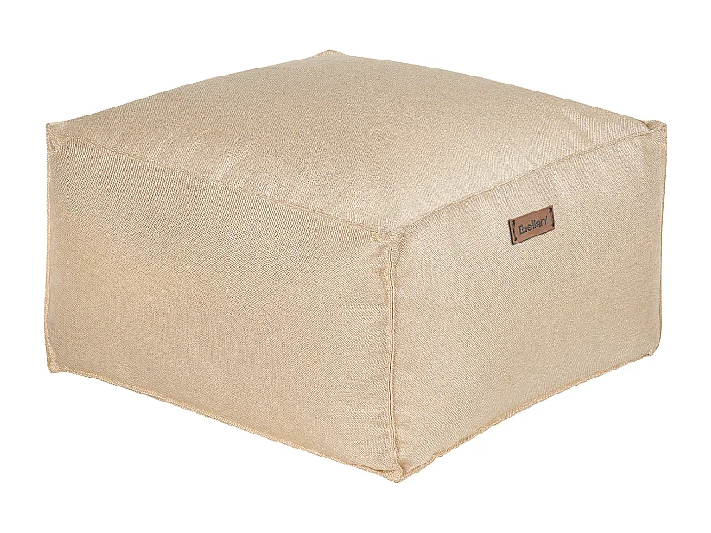Pouf Sitzpouf Sitzhocker Leinenoptik beige 50x50 cm Quadrat Modern Skandi Mukki
