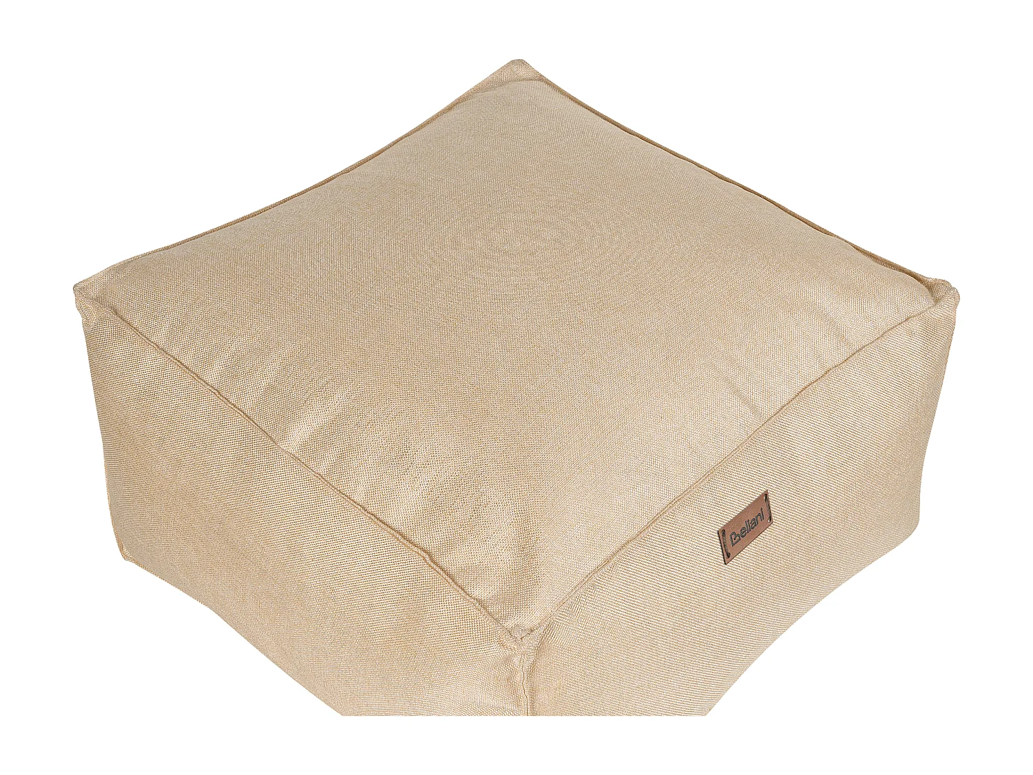Pouf Sitzpouf Sitzhocker Leinenoptik beige 50x50 cm Quadrat Modern Skandi Mukki