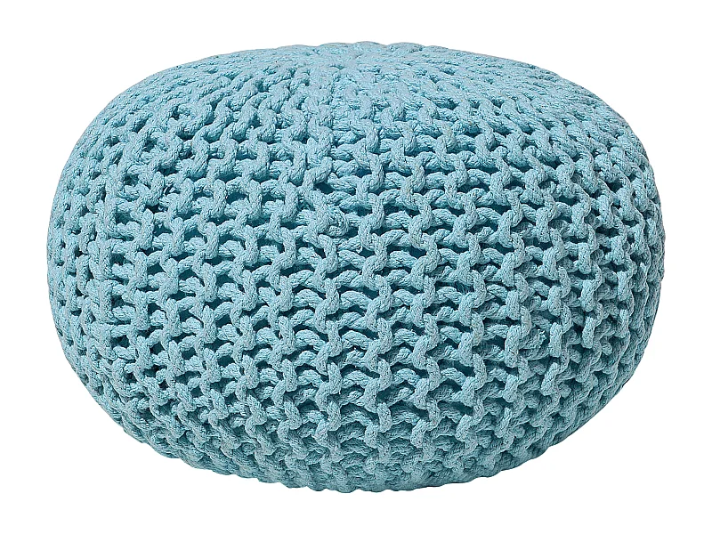 Pouf CONRAD Coton Bleu clair