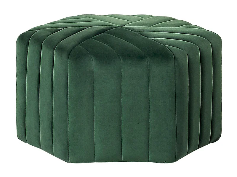 Pouf MURIETTA Samtstoff Dunkelgrün 53 cm 48 cm 29 cm