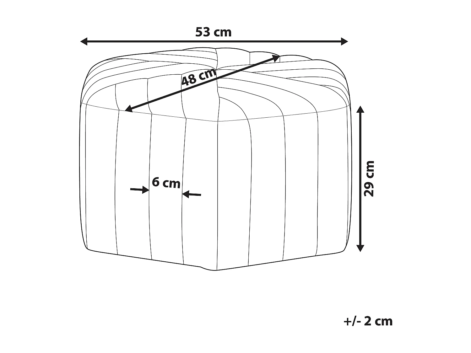 Pouf MURIETTA Samtstoff Dunkelgrün 53 cm 48 cm 29 cm