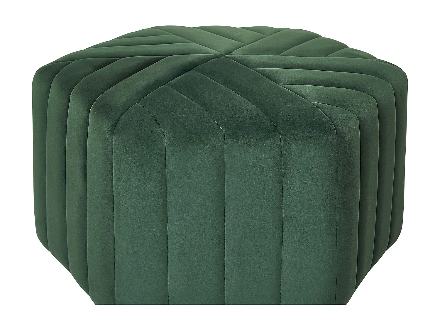 Pouf MURIETTA Samtstoff Dunkelgrün 53 cm 48 cm 29 cm