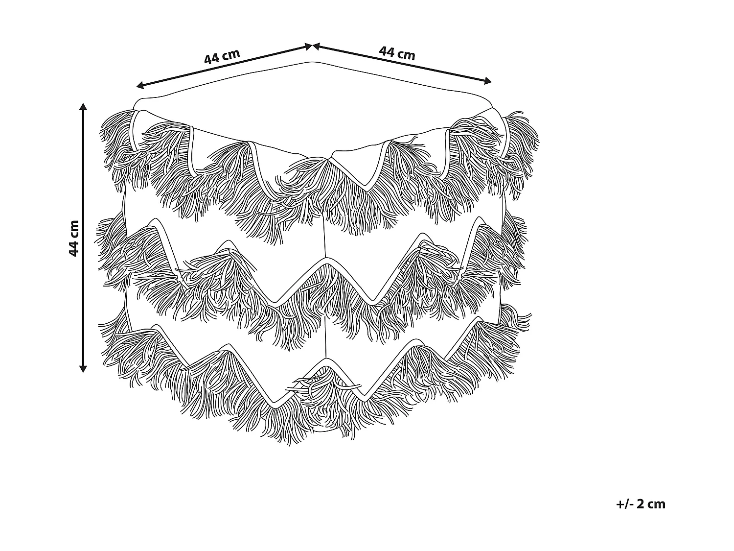 Poef NASHIK Beige 45 cm 44 cm 44 cm