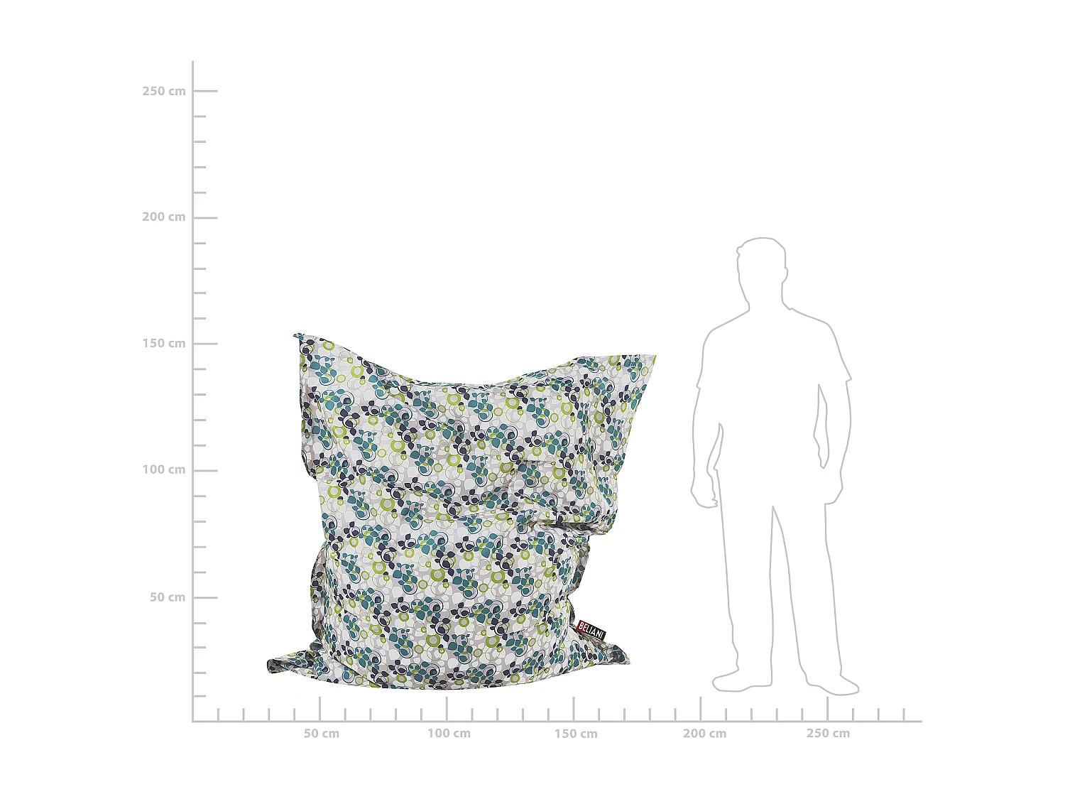 Zitzak 300 L FUZZY 140 cm 180 cm Multicolor