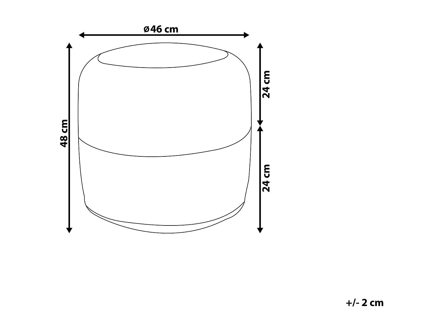 Boho Pouf aus Baumwolle und Jute beige / grau Dalama