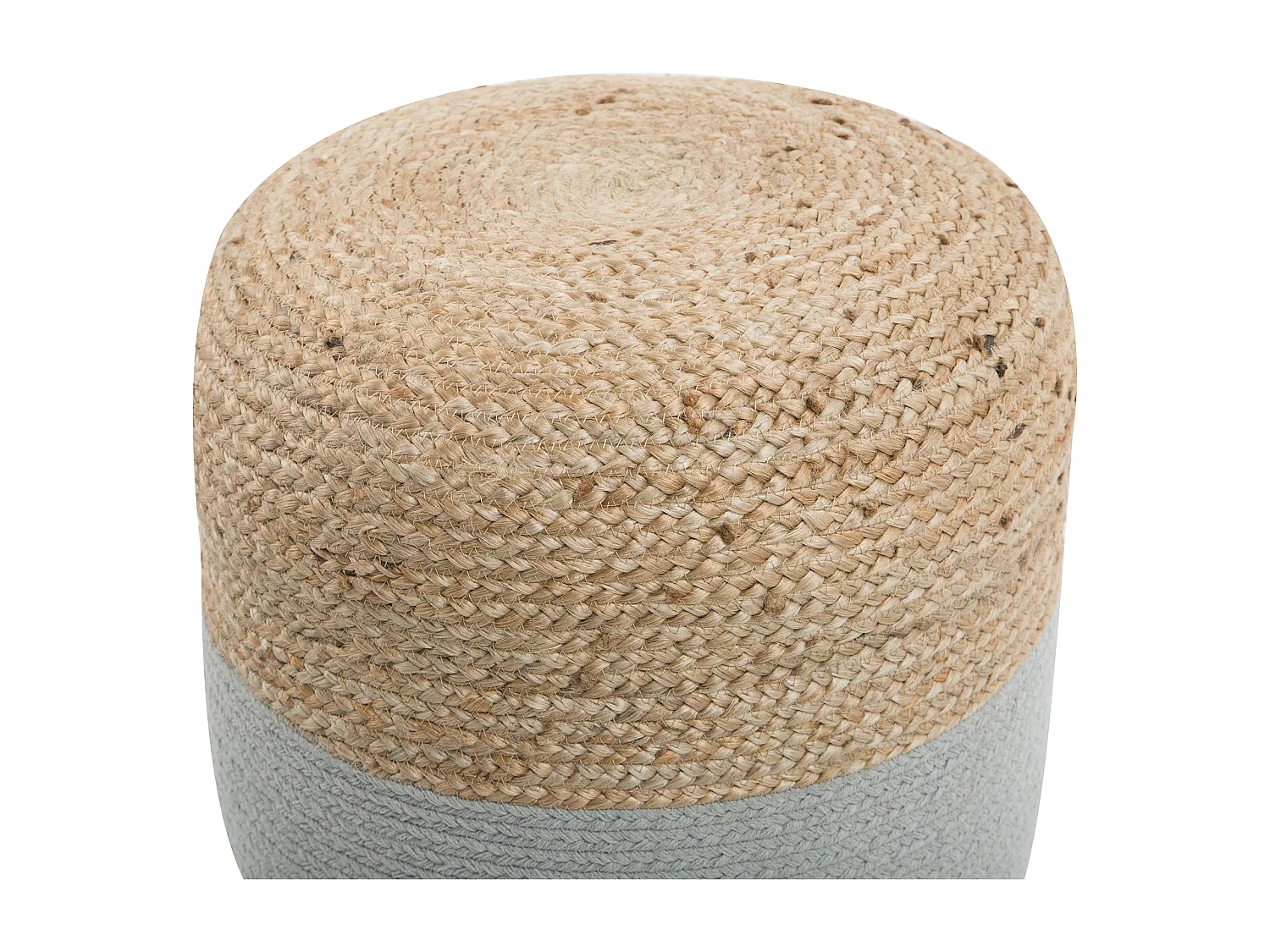 Boho Pouf aus Baumwolle und Jute beige / grau Dalama