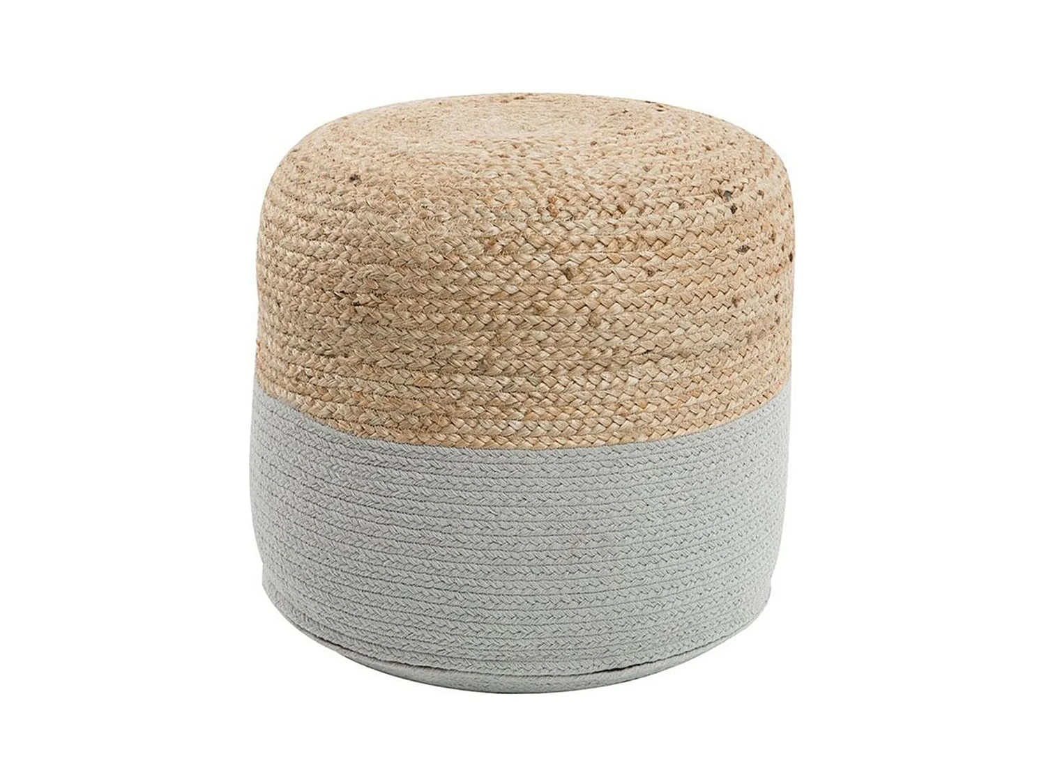 Boho Pouf aus Baumwolle und Jute beige / grau Dalama