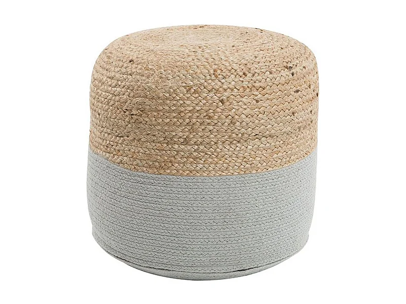 Pouf DALAMA Jute Gris clair