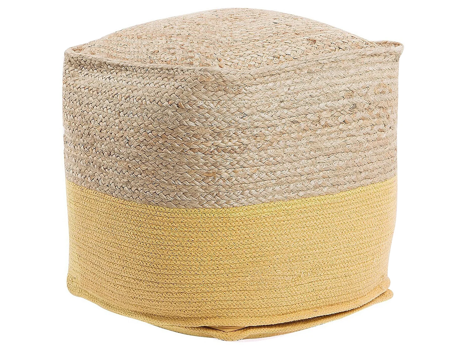 Pouf KIRAMA Jute Jaune 44 cm 44 cm 44 cm