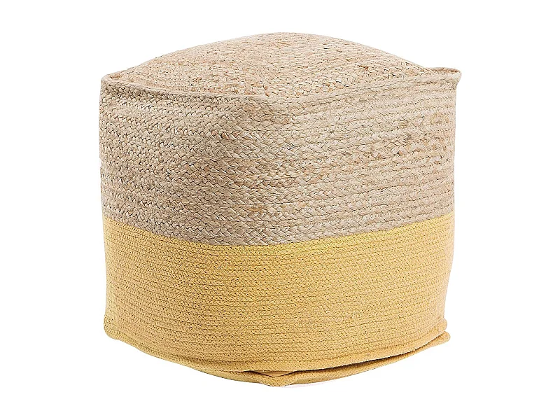 Poef KIRAMA Jute Geel 44 cm 44 cm 44 cm