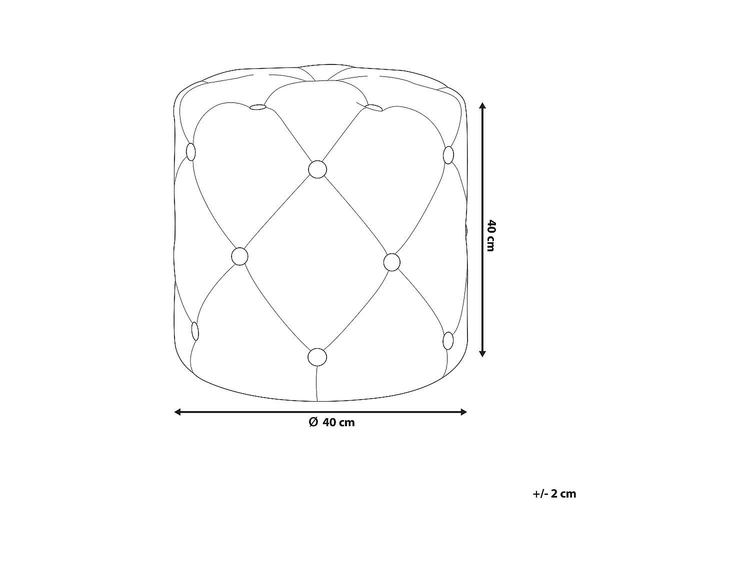 Poef COROLLA Fluweel Rood 40 cm 40 cm 40 cm