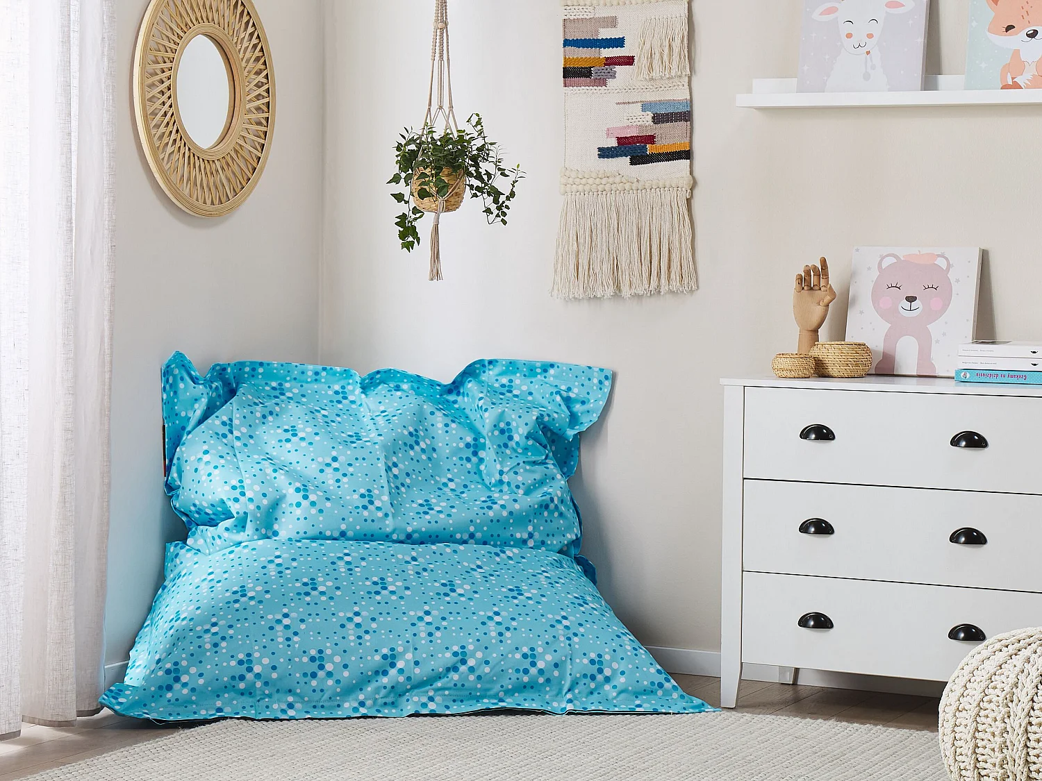 Pouf poire 300 L FUZZY 140 cm 180 cm Bleu clair