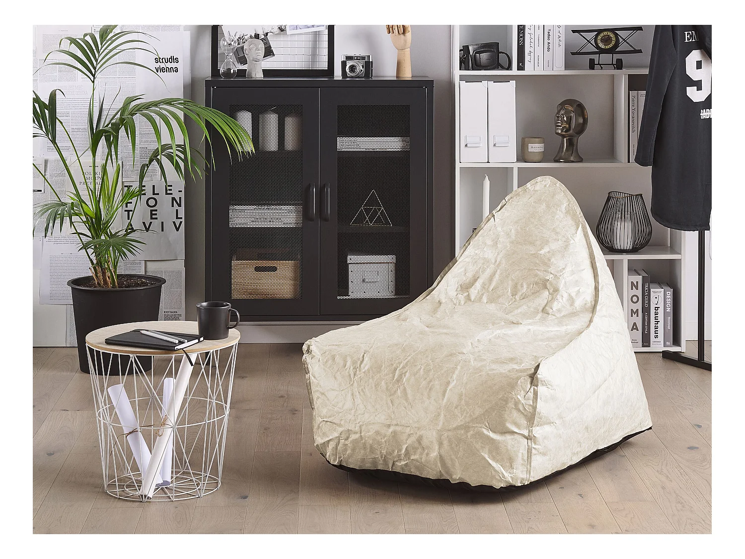 Puf cojín 200 L DROP 63 cm 75 cm Beige claro