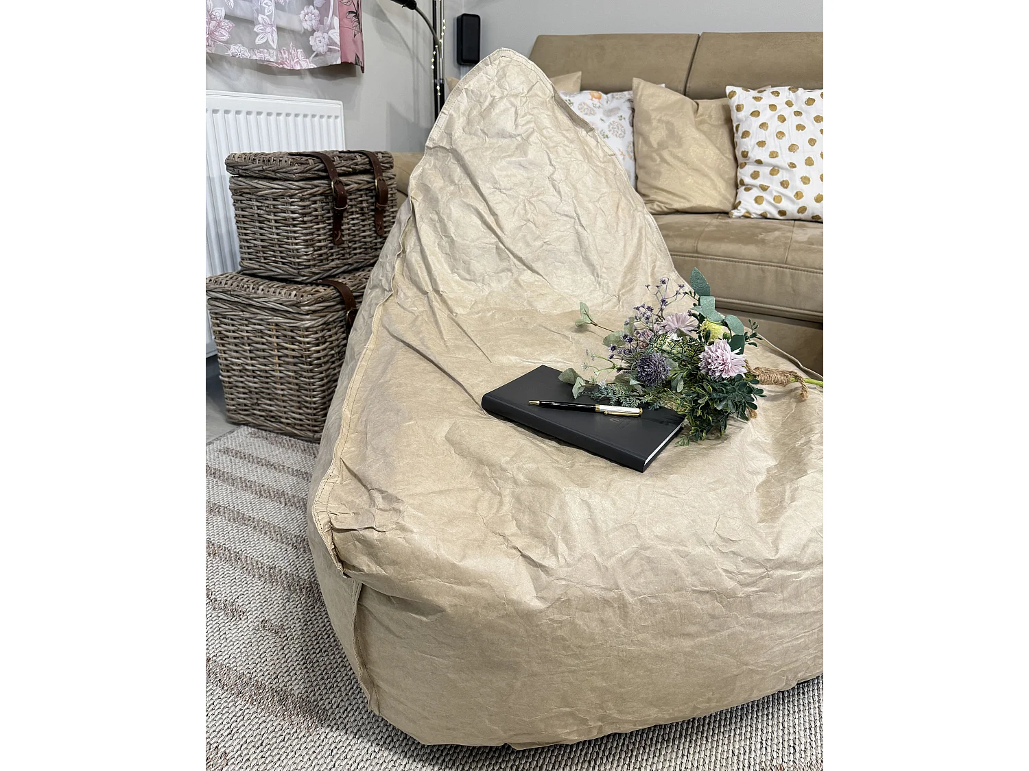 Pouf poire 200 L DROP 63 cm 75 cm Beige clair
