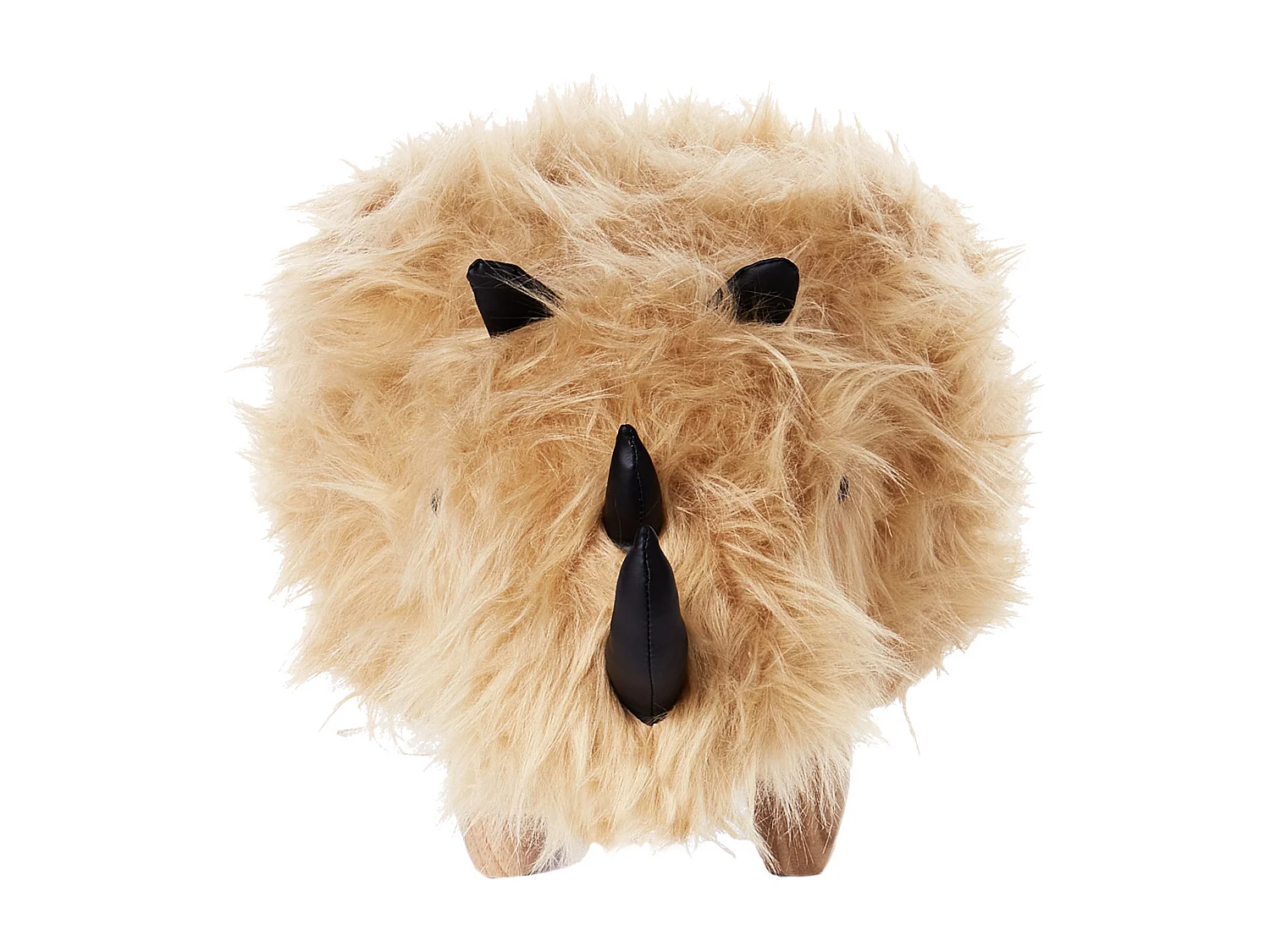 Tabouret animal WOOLLY Fourrure synthétique Beige sable