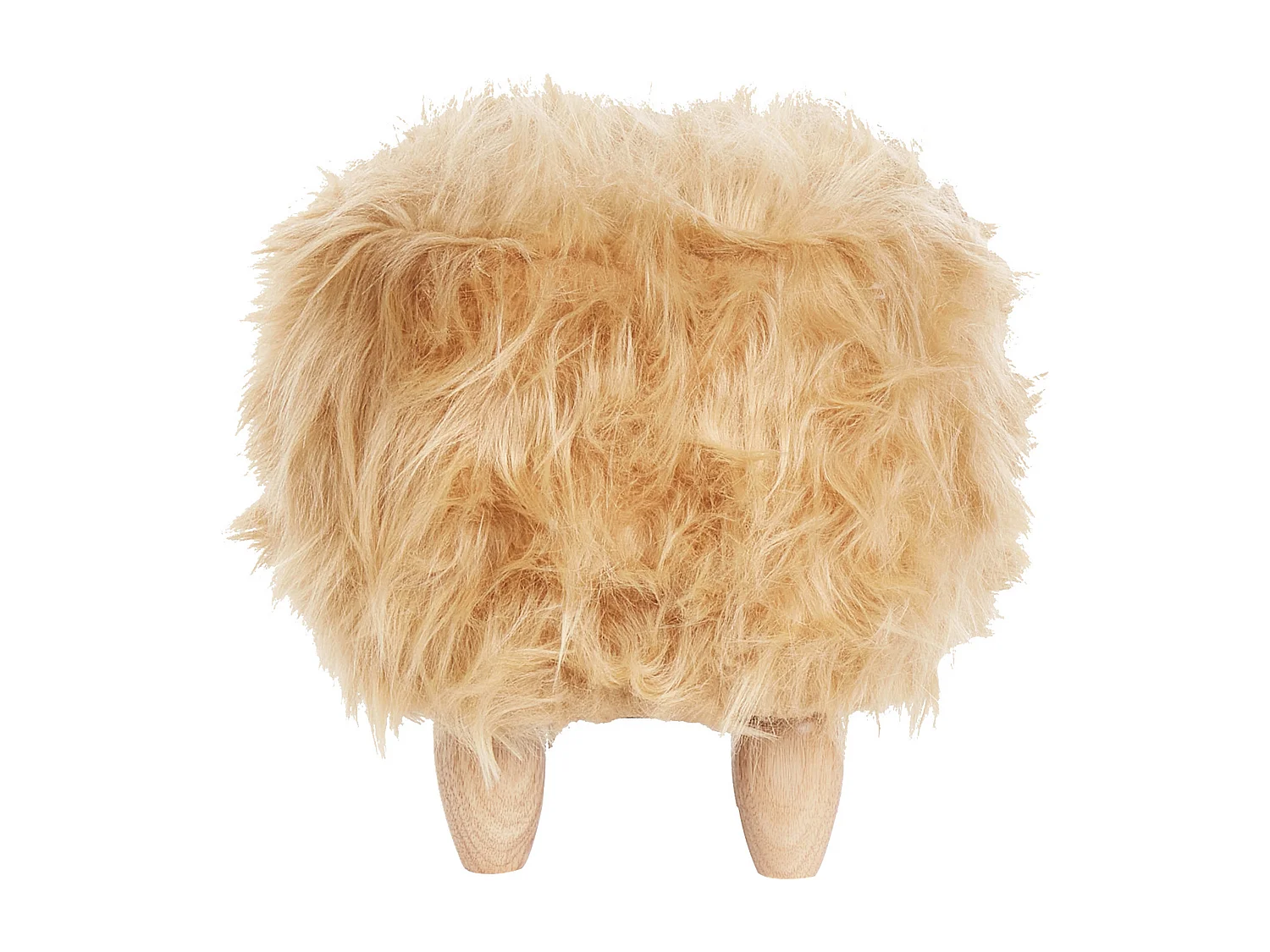 Tabouret animal WOOLLY Fourrure synthétique Beige sable