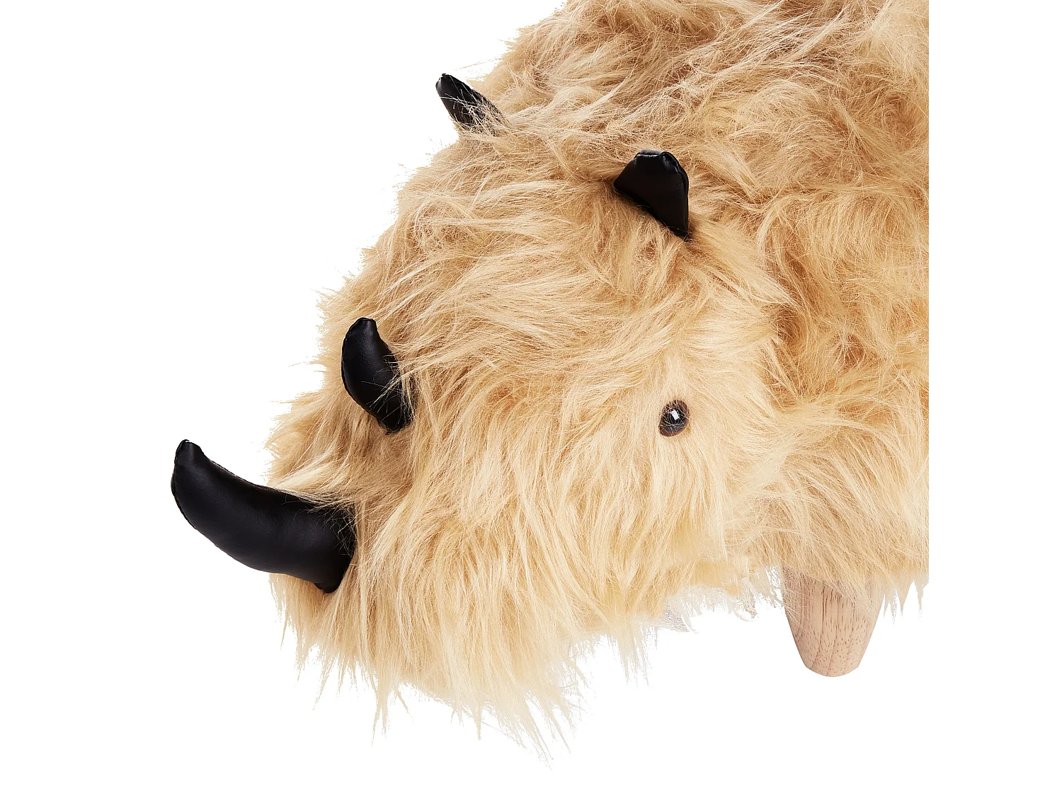 Tabouret animal WOOLLY Fourrure synthétique Beige sable