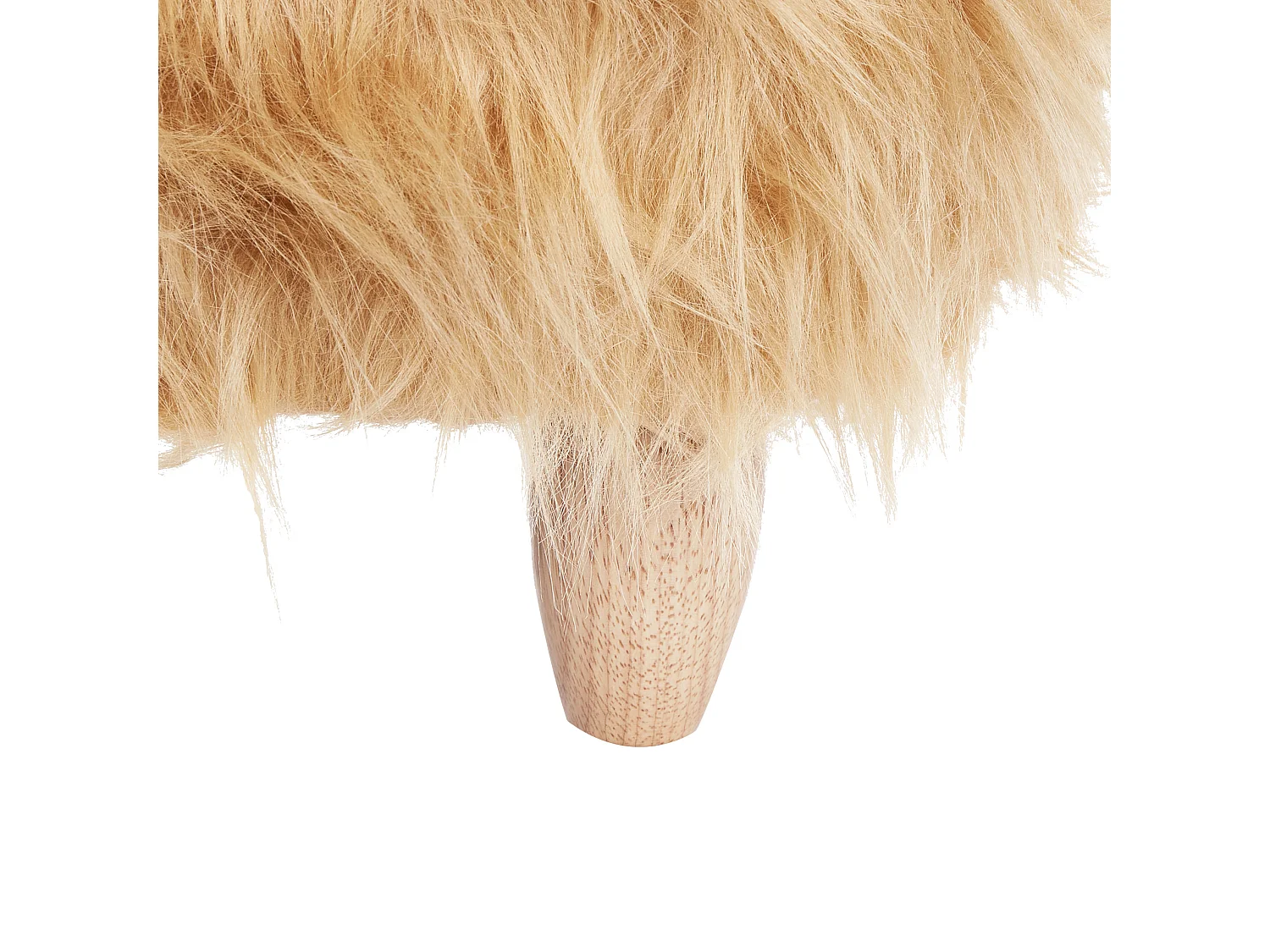 Tabouret animal WOOLLY Fourrure synthétique Beige sable