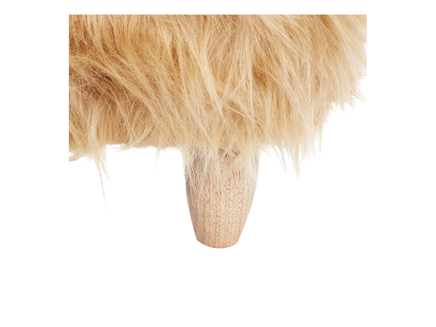 Flauschiger Hocker in Tierform Felloptik sandbeige Tierhocker für Kinder Rhino