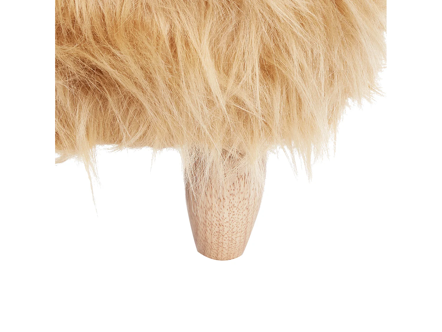 Tabouret animal WOOLLY Fourrure synthétique Beige sable Rhinocéros