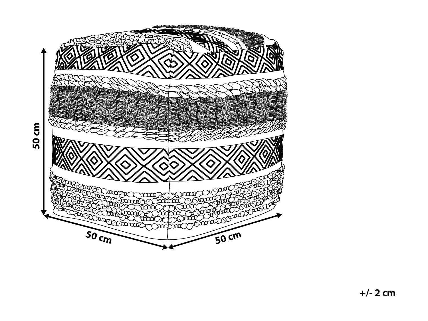 Pouf KANAM Coton Beige clair