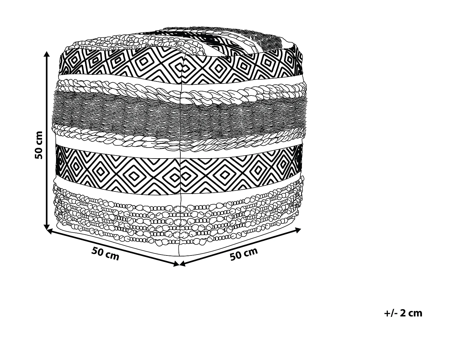 Pouf KANAM Coton Beige clair