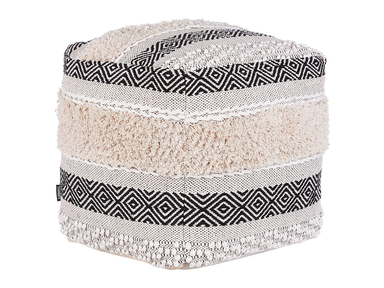 Pouf KANAM Coton Beige 50 cm 50 cm 50 cm