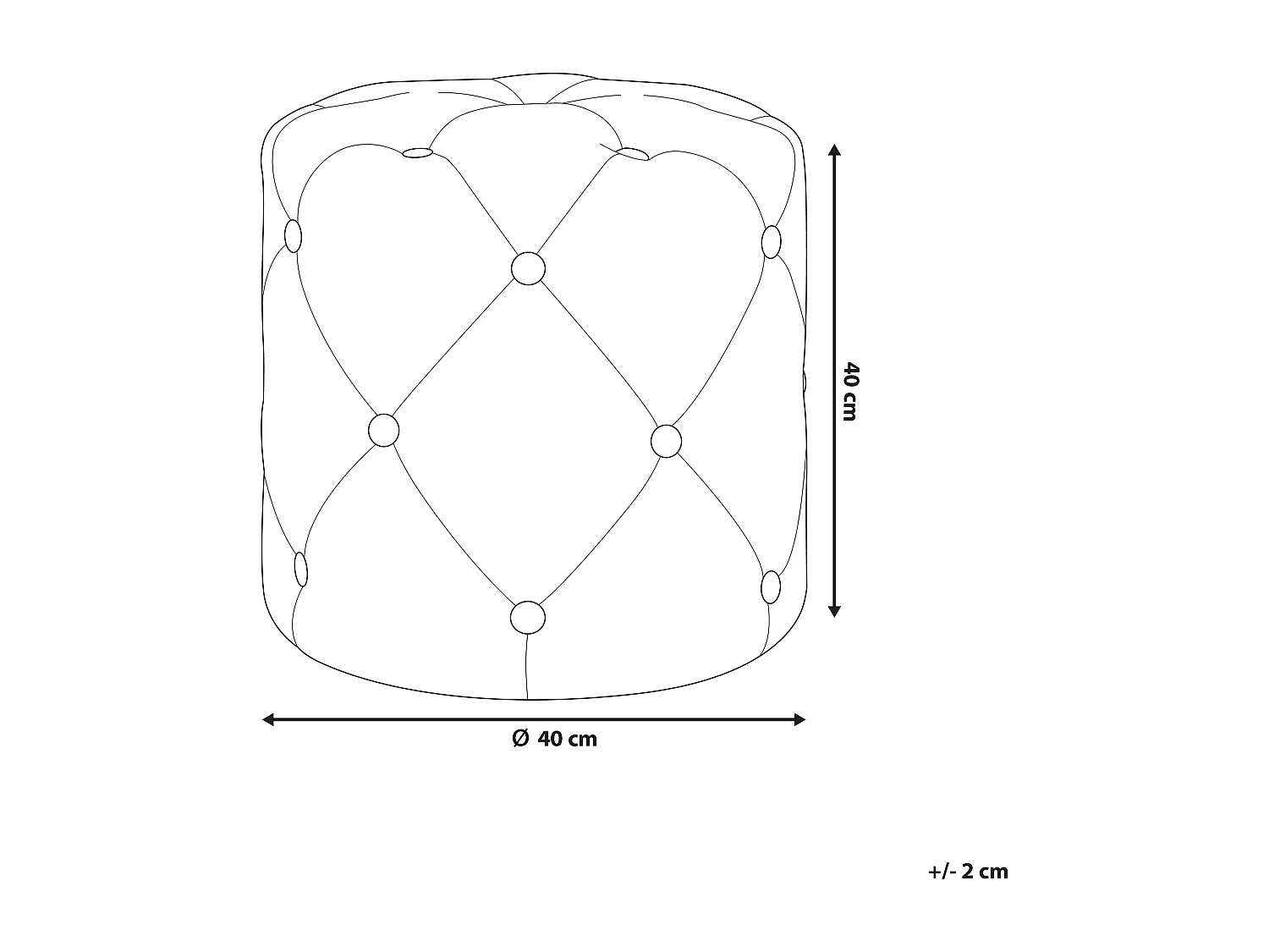 Pouf COROLLA Velours Gris clair