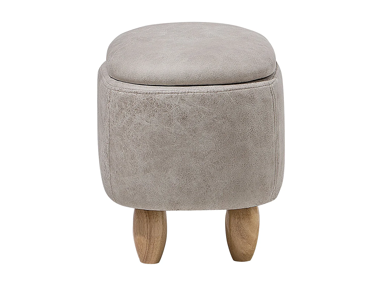 Tabouret de rangement animal RHINO Cuir PU Gris clair Rhinocéros