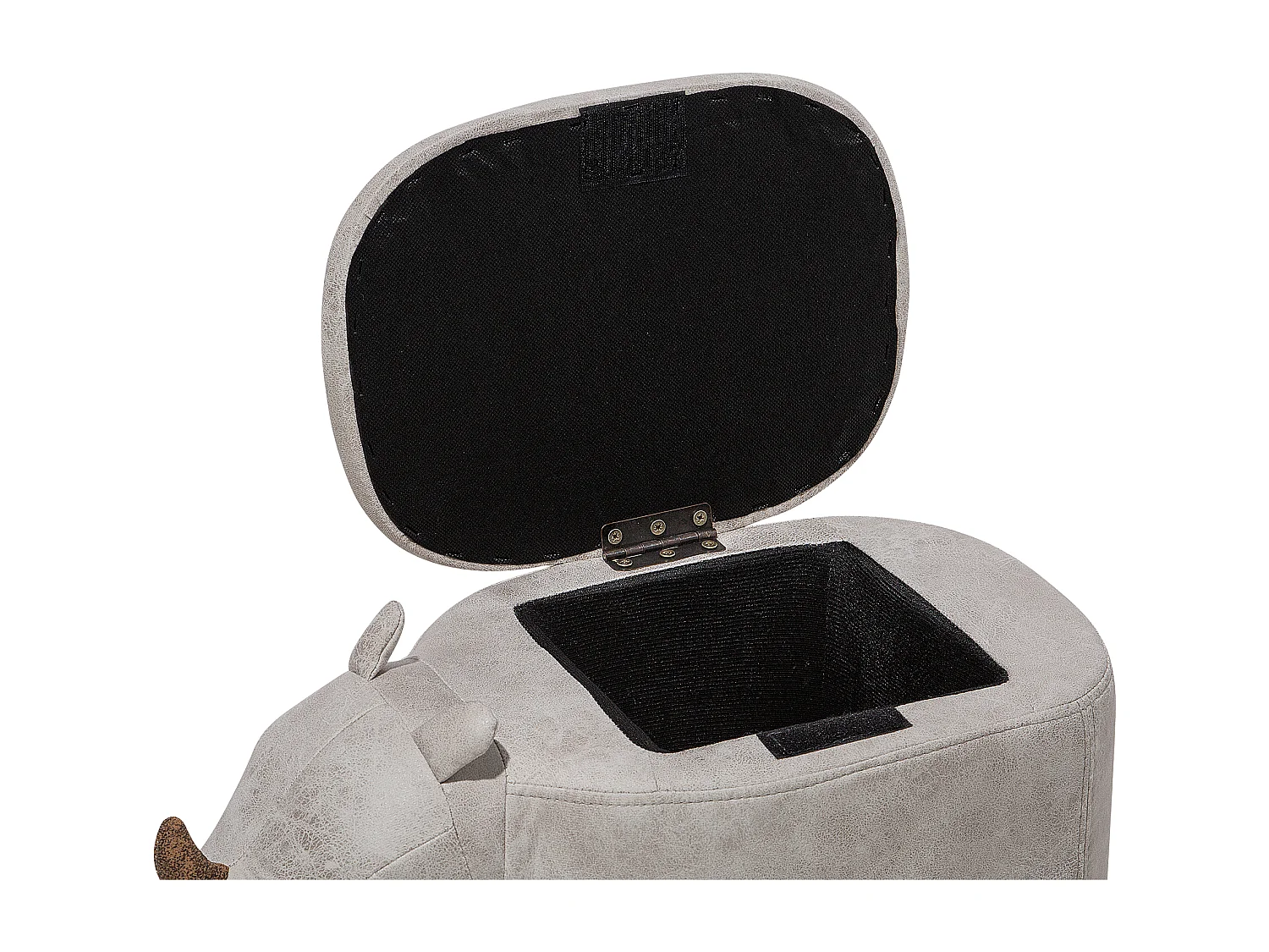 Tabouret de rangement animal RHINO Cuir PU Gris clair Rhinocéros