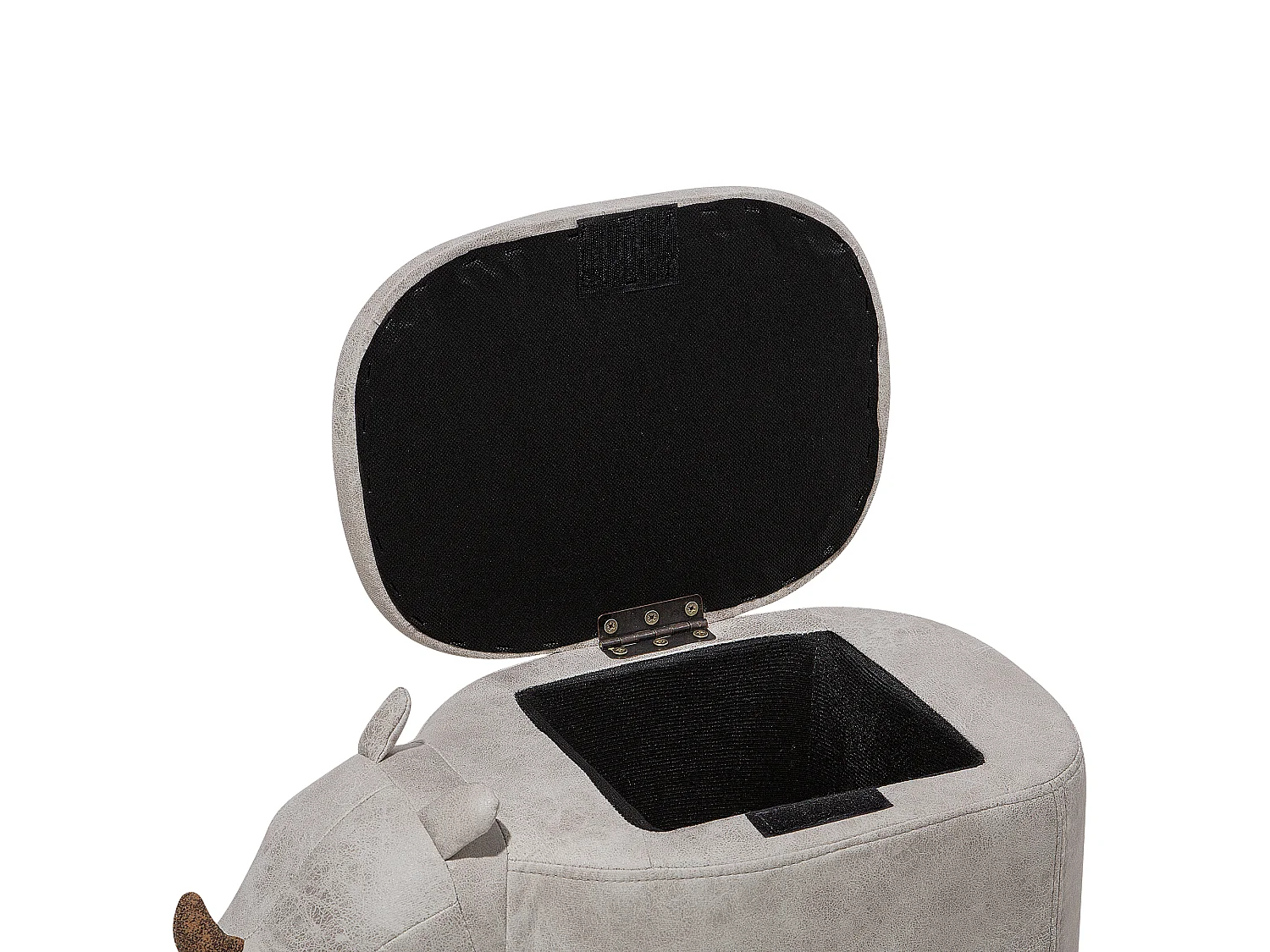 Tabouret de rangement animal RHINO Cuir PU Gris clair Rhinocéros
