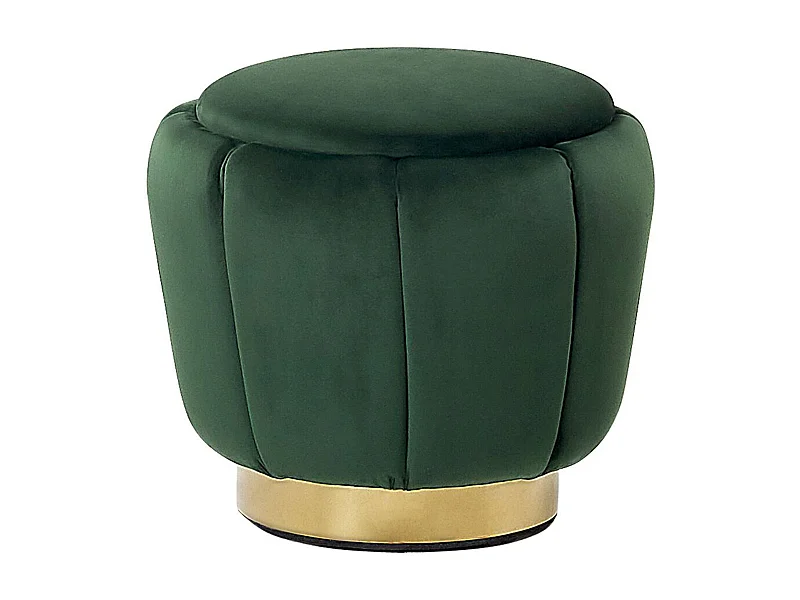 Pouf IRVING Velluto Verde scuro 43 cm 43 cm 37 cm