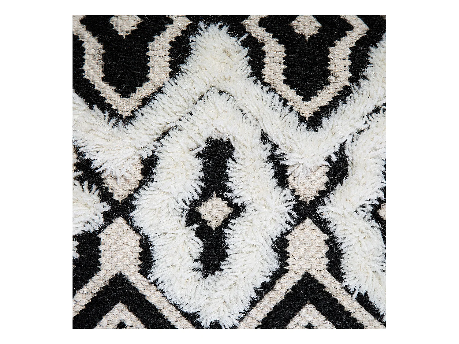 Puf ORAI Lana Negro/Blanco 45 cm 45 cm 45 cm